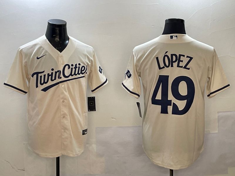Men Minnesota Twins #49 Lopez Cream Game 2025 Nike MLB Jersey style 2->minnesota twins->MLB Jersey